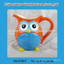 Creative design ceramic mug in owl shape for wholesale